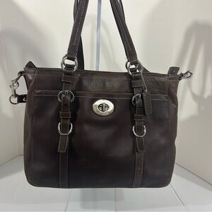 Coach Dark Brown Leather Shoulder Bag
